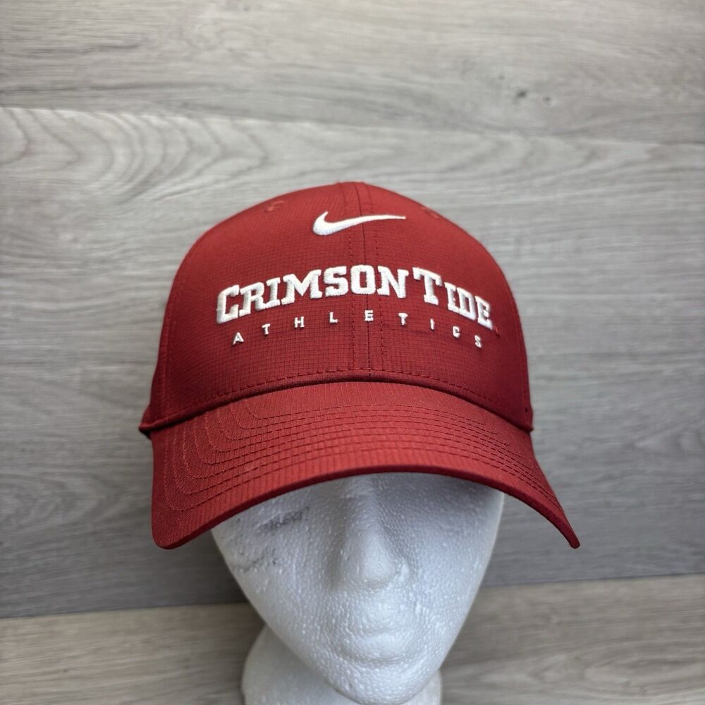 Alabama Crimson Tide Nike Dri-Fit Club Cap Crimson Strapback Hat M/L Red Sporty
